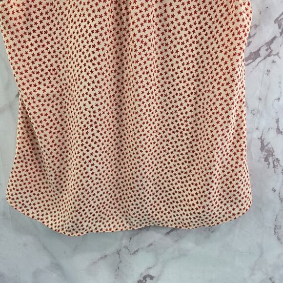 CAbi Shirt Womens Small Red White Floral Tank Blouse Blossom Button 3982 - Picture 7 of 10